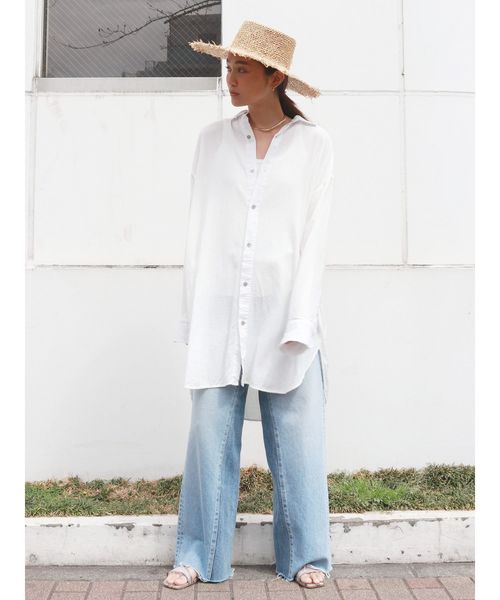 Ungrid（アングリッド）の「ビッグルーズシャツ（シャツ/ブラウス・レディース・ベージュ/オフホワイト・FREE）」の4枚目の写真