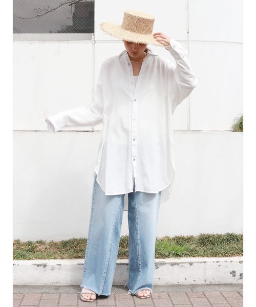 Ungrid（アングリッド）の「ビッグルーズシャツ（シャツ/ブラウス・レディース・ベージュ/オフホワイト・FREE）」の5枚目の写真