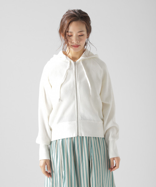BAYFLOW(ベイフロー)の「ワッフルパーカー(パーカー・レディース・オフホワイト/チャコール・SMALL/MEDIUM)」の15枚目の写真