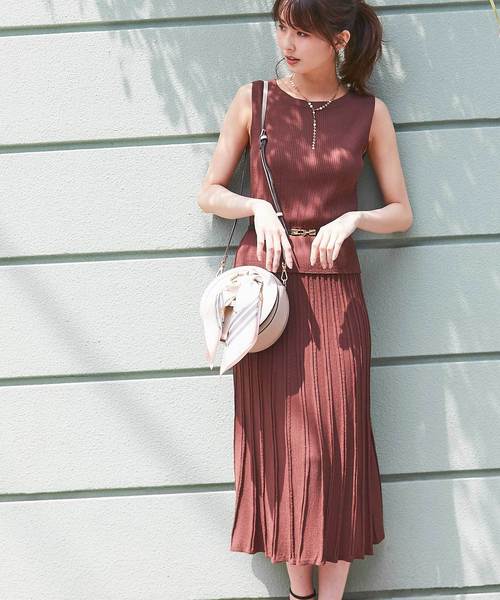 12Twelve Agenda（トゥエルブ　アジェンダ）の「ボートネックノースリーブリブニットプルオーバー（ニット/セーター・レディース・ベージュ/パープル/ブラック/ブラウン/ホワイト/ラベンダー・M）」の17枚目の写真