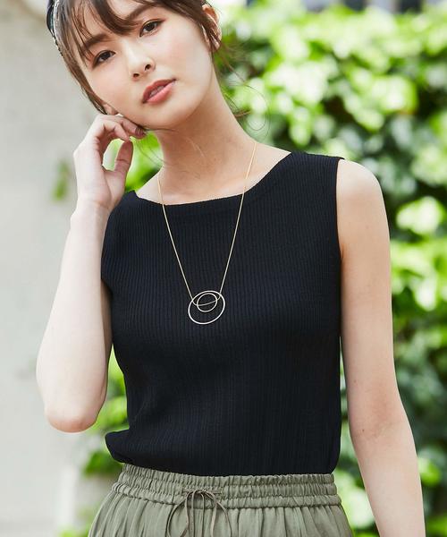 12Twelve Agenda（トゥエルブ　アジェンダ）の「ボートネックノースリーブリブニットプルオーバー（ニット/セーター・レディース・ベージュ/パープル/ブラック/ブラウン/ホワイト/ラベンダー・M）」の18枚目の写真