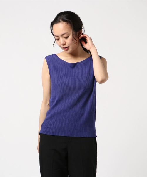 12Twelve Agenda（トゥエルブ　アジェンダ）の「ボートネックノースリーブリブニットプルオーバー（ニット/セーター・レディース・ベージュ/パープル/ブラック/ブラウン/ホワイト/ラベンダー・M）」の12枚目の写真