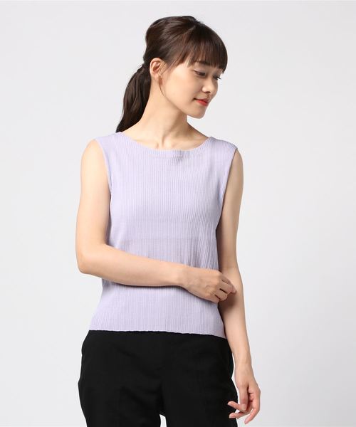 12Twelve Agenda（トゥエルブ　アジェンダ）の「ボートネックノースリーブリブニットプルオーバー（ニット/セーター・レディース・ベージュ/パープル/ブラック/ブラウン/ホワイト/ラベンダー・M）」の11枚目の写真