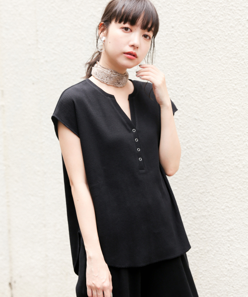 LOWRYS FARM(ローリーズファーム)の「リブヘンリーSETUP 838113(つなぎ/オールインワン・レディース・ブラック/ブラウン/アイボリー/チャコールグレー・FREE)」の7枚目の写真