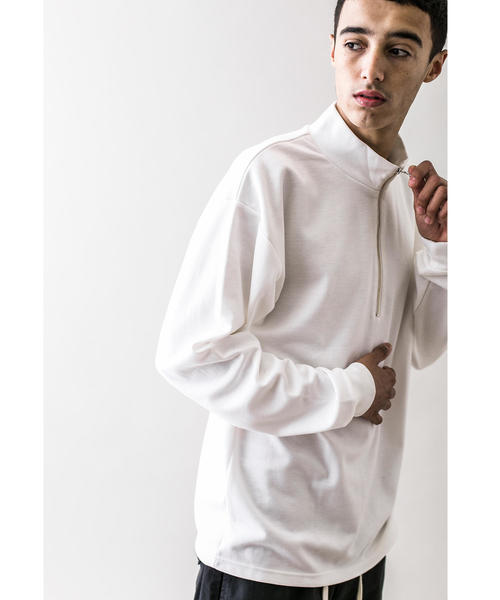 MONKEY TIME（モンキータイム）の「＜monkey time＞ TC/PONTI HALF ZIP/ハーフジップカントソー（Tシャツ/カットソー・メンズ・ライム/ホワイト/ブラック・S/M/XL/L）」の15枚目の写真