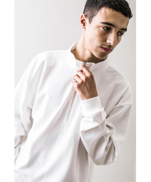 MONKEY TIME（モンキータイム）の「＜monkey time＞ TC/PONTI HALF ZIP/ハーフジップカントソー（Tシャツ/カットソー・メンズ・ライム/ホワイト/ブラック・S/M/XL/L）」の14枚目の写真