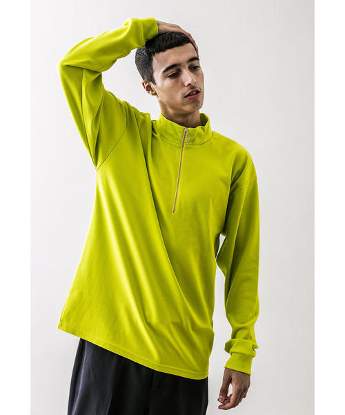 MONKEY TIME（モンキータイム）の「＜monkey time＞ TC/PONTI HALF ZIP/ハーフジップカントソー（Tシャツ/カットソー・メンズ・ライム/ホワイト/ブラック・S/M/XL/L）」の10枚目の写真