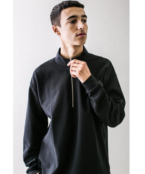 MONKEY TIME（モンキータイム）の「＜monkey time＞ TC/PONTI HALF ZIP/ハーフジップカントソー（Tシャツ/カットソー・メンズ・ライム/ホワイト/ブラック・S/M/XL/L）」の8枚目の写真