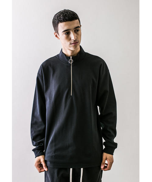 MONKEY TIME（モンキータイム）の「＜monkey time＞ TC/PONTI HALF ZIP/ハーフジップカントソー（Tシャツ/カットソー・メンズ・ライム/ホワイト/ブラック・S/M/XL/L）」の6枚目の写真