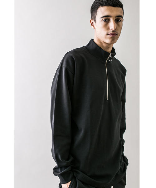 MONKEY TIME（モンキータイム）の「＜monkey time＞ TC/PONTI HALF ZIP/ハーフジップカントソー（Tシャツ/カットソー・メンズ・ライム/ホワイト/ブラック・S/M/XL/L）」の5枚目の写真