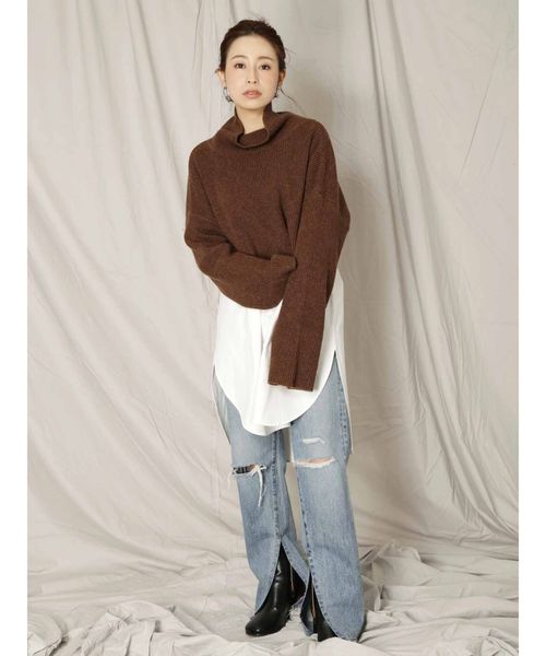 Ungrid（アングリッド）の「ヘムスリットクラッシュストレートデニム（デニムパンツ・レディース・ブルー・24inch/25inch/26inch）」の3枚目の写真