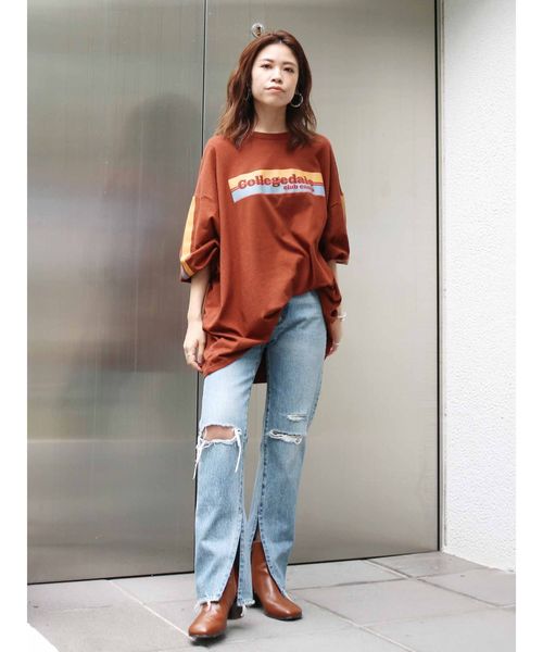 Ungrid（アングリッド）の「ヘムスリットクラッシュストレートデニム（デニムパンツ・レディース・ブルー・24inch/25inch/26inch）」の4枚目の写真