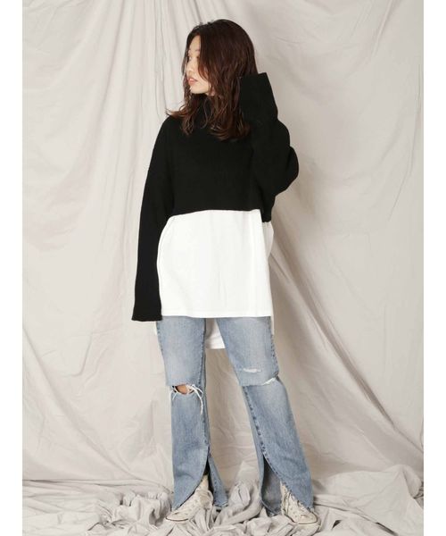 Ungrid（アングリッド）の「ヘムスリットクラッシュストレートデニム（デニムパンツ・レディース・ブルー・24inch/25inch/26inch）」の13枚目の写真