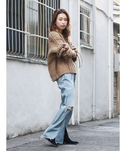 Ungrid（アングリッド）の「ヘムスリットクラッシュストレートデニム（デニムパンツ・レディース・ブルー・24inch/25inch/26inch）」の16枚目の写真