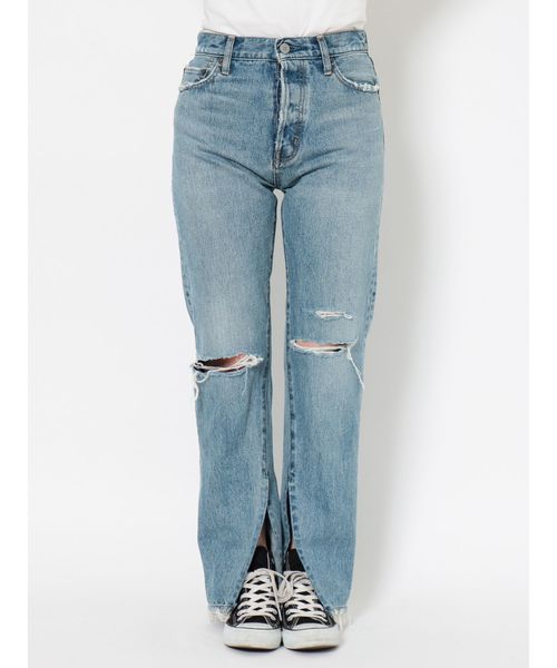 Ungrid（アングリッド）の「ヘムスリットクラッシュストレートデニム（デニムパンツ・レディース・ブルー・24inch/25inch/26inch）」の15枚目の写真