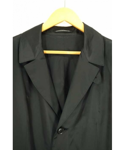 ヨウジヤマモト 16AW バックプリントスタッフコート ブラック ヨウジヤマモト バックプリントスタッフコート（ヨウジヤマモト