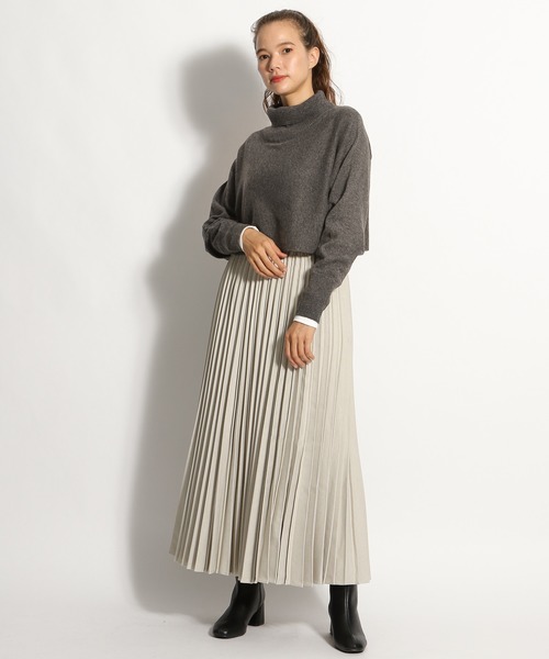 niko and...（ニコアンド）の「ショートドルマンタートルプルオーバー（ニット/セーター・レディース・カーキ/ベージュ/チャコール・MEDIUM/LARGE）」の4枚目の写真