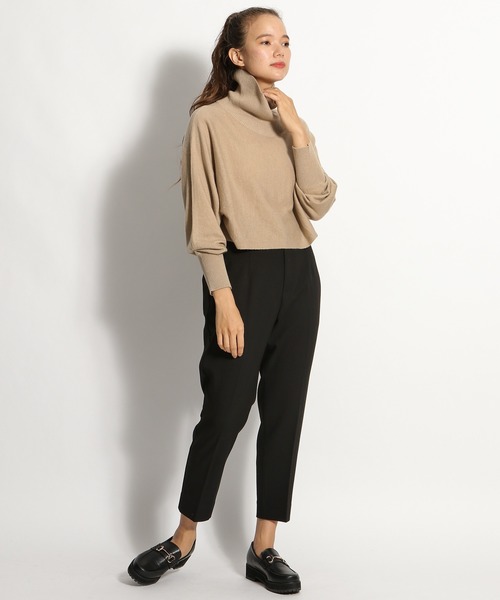 niko and...（ニコアンド）の「ショートドルマンタートルプルオーバー（ニット/セーター・レディース・カーキ/ベージュ/チャコール・MEDIUM/LARGE）」の5枚目の写真