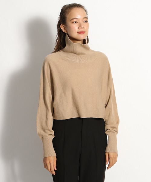 niko and...（ニコアンド）の「ショートドルマンタートルプルオーバー（ニット/セーター・レディース・カーキ/ベージュ/チャコール・MEDIUM/LARGE）」の7枚目の写真