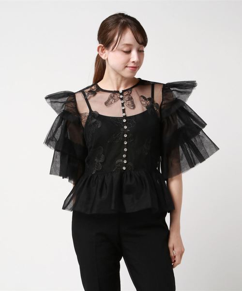 Ray BEAMS（レイビームス）の「sister jane / Flutter Peplum Blouse（シャツ/ブラウス・レディース・ブラック・ONE SIZE）」の9枚目の写真