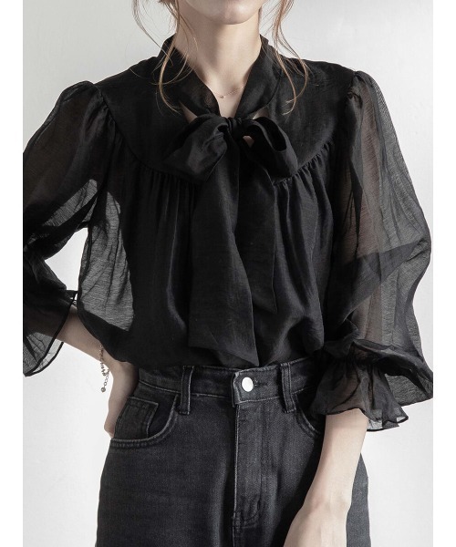 amel（エイメル）の「ボウタイブラウス（シャツ/ブラウス・レディース・ブラック・FREE）」の5枚目の写真