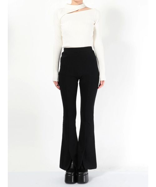 EMODA（エモダ）の「パネルパターンフレアパンツ（その他パンツ・レディース・ブラック/ベージュ/ライム・FREE）」の10枚目の写真