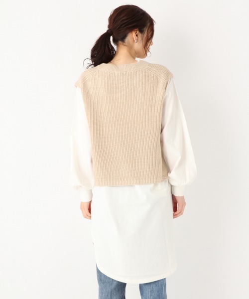 GLOBAL WORK（グローバルワーク）の「ニットベストレイヤードワンピース/861960（ワンピース・レディース・オフホワイト/ブラウン系その他6・MEDIUM/LARGE）」の8枚目の写真