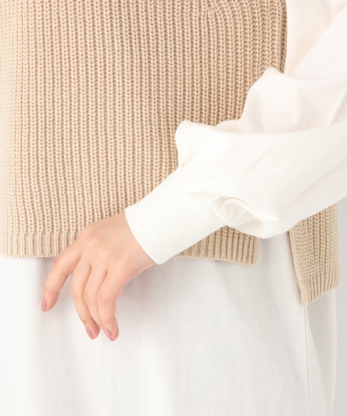 GLOBAL WORK（グローバルワーク）の「ニットベストレイヤードワンピース/861960（ワンピース・レディース・オフホワイト/ブラウン系その他6・MEDIUM/LARGE）」の11枚目の写真