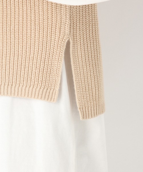 GLOBAL WORK（グローバルワーク）の「ニットベストレイヤードワンピース/861960（ワンピース・レディース・オフホワイト/ブラウン系その他6・MEDIUM/LARGE）」の12枚目の写真