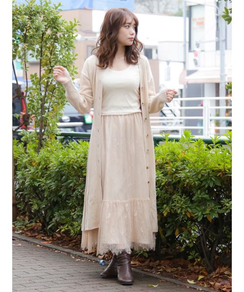 dazzlin（ダズリン）の「レースマキシスカート（スカート・レディース・ベージュ/グリーン/ブラウン・FREE）」の8枚目の写真