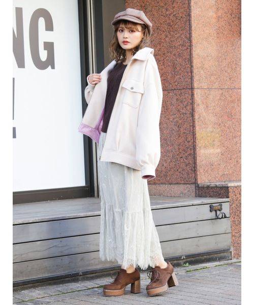 dazzlin（ダズリン）の「レースマキシスカート（スカート・レディース・ベージュ/グリーン/ブラウン・FREE）」の12枚目の写真