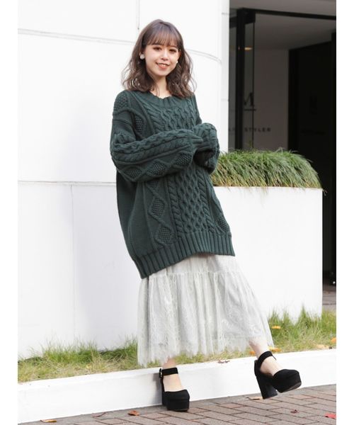 dazzlin（ダズリン）の「レースマキシスカート（スカート・レディース・ベージュ/グリーン/ブラウン・FREE）」の16枚目の写真