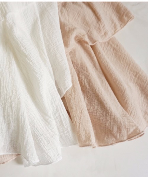 M y u(ミュー)の「アシンメトリーティアードスカート(スカート・レディース・ホワイト/ベージュ/ライトカーキ/グレイッシュベージュ/ネイビー/ピンク/グレー・FREE)」の17枚目の写真