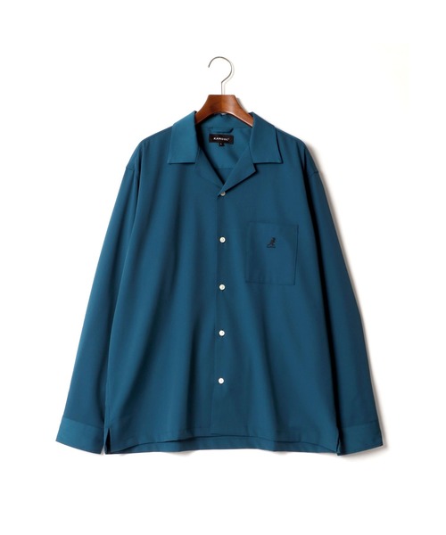 KANGOL(カンゴール)の「【KANGOL】ポリトロピカル オープンカラー シャツジャケット/開襟シャツ(シャツ/ブラウス・メンズ・ホワイト/ブラック/ベージュ/カーキ/ブルーグリーン・M/L/XL)」の5枚目の写真