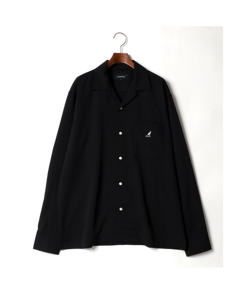 KANGOL(カンゴール)の「【KANGOL】ポリトロピカル オープンカラー シャツジャケット/開襟シャツ(シャツ/ブラウス・メンズ・ホワイト/ブラック/ベージュ/カーキ/ブルーグリーン・M/L/XL)」の3枚目の写真