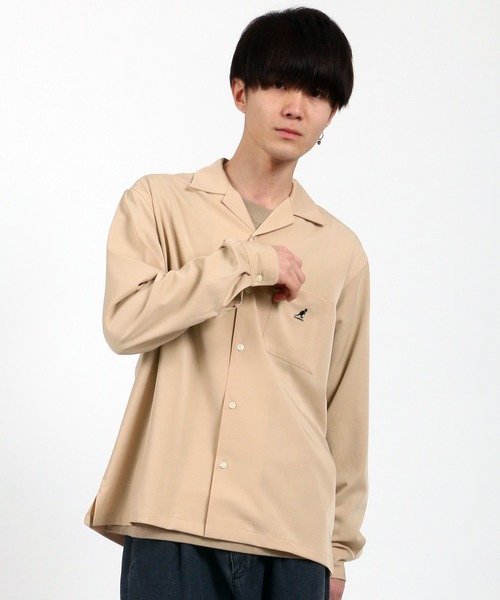 KANGOL(カンゴール)の「【KANGOL】ポリトロピカル オープンカラー シャツジャケット/開襟シャツ(シャツ/ブラウス・メンズ・ホワイト/ブラック/ベージュ/カーキ/ブルーグリーン・M/L/XL)」の22枚目の写真