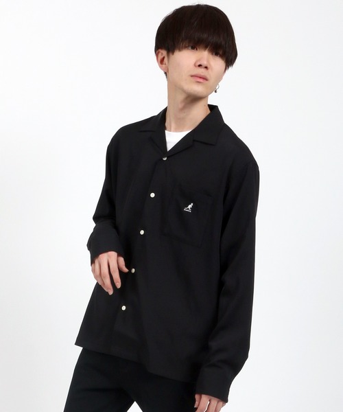 KANGOL(カンゴール)の「【KANGOL】ポリトロピカル オープンカラー シャツジャケット/開襟シャツ(シャツ/ブラウス・メンズ・ホワイト/ブラック/ベージュ/カーキ/ブルーグリーン・M/L/XL)」の16枚目の写真