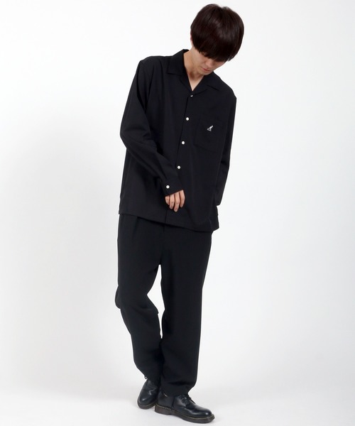 KANGOL(カンゴール)の「【KANGOL】ポリトロピカル オープンカラー シャツジャケット/開襟シャツ(シャツ/ブラウス・メンズ・ホワイト/ブラック/ベージュ/カーキ/ブルーグリーン・M/L/XL)」の18枚目の写真