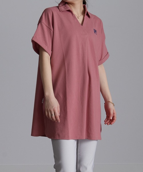 FILA（フィラ）の「＜ＦＩＬＡ/フィラ＞接触冷感カノコポロシャツ（ポロシャツ・レディース・ホワイト/グレー/ネイビー/コーラルピンク/ブラック/ブルーグリーン/バイオレット/カーキ/ミント/ラベンダー・L/M/LL/5L/4L/3L）」の10枚目の写真