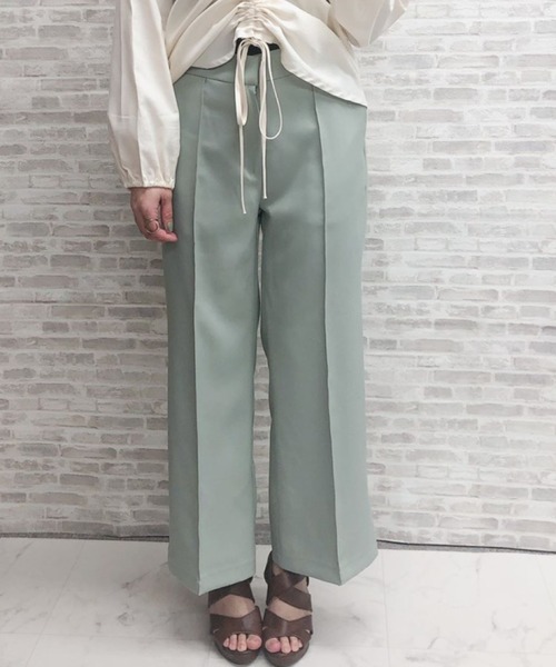 ap retro(アプレトロ)の「センタープレスワイドフレアパンツ【ZOZO限定アイテム】(その他パンツ・レディース・ブラック/オフホワイト/ミント・FREE)」の3枚目の写真