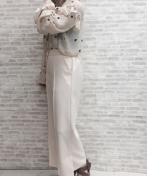 ap retro(アプレトロ)の「センタープレスワイドフレアパンツ【ZOZO限定アイテム】(その他パンツ・レディース・ブラック/オフホワイト/ミント・FREE)」の14枚目の写真