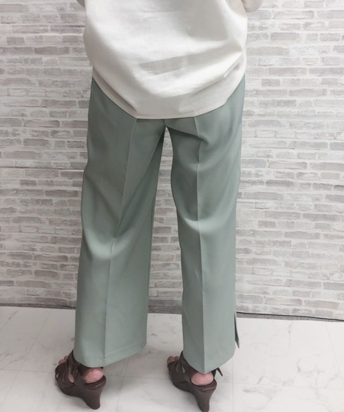 ap retro(アプレトロ)の「センタープレスワイドフレアパンツ【ZOZO限定アイテム】(その他パンツ・レディース・ブラック/オフホワイト/ミント・FREE)」の8枚目の写真