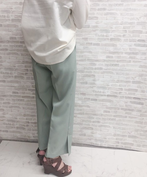 ap retro(アプレトロ)の「センタープレスワイドフレアパンツ【ZOZO限定アイテム】(その他パンツ・レディース・ブラック/オフホワイト/ミント・FREE)」の13枚目の写真