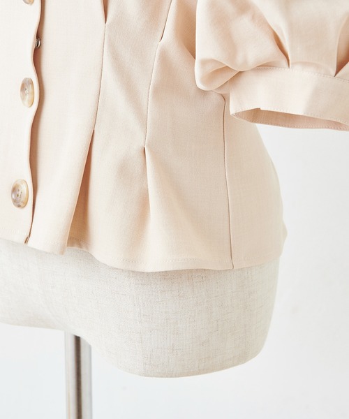 one after another NICE CLAUP（ワンアフターアナザーナイスクラップ）の「袖タック麻風ブラウス（シャツ/ブラウス・レディース・ベージュ/ダークパープル/ラベンダー/テラコッタ・FREE）」の9枚目の写真