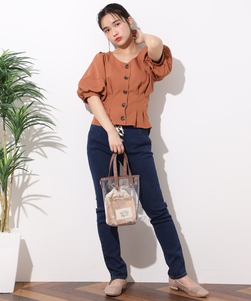 one after another NICE CLAUP（ワンアフターアナザーナイスクラップ）の「袖タック麻風ブラウス（シャツ/ブラウス・レディース・ベージュ/ダークパープル/ラベンダー/テラコッタ・FREE）」の21枚目の写真