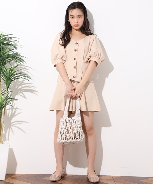 one after another NICE CLAUP（ワンアフターアナザーナイスクラップ）の「袖タック麻風ブラウス（シャツ/ブラウス・レディース・ベージュ/ダークパープル/ラベンダー/テラコッタ・FREE）」の7枚目の写真