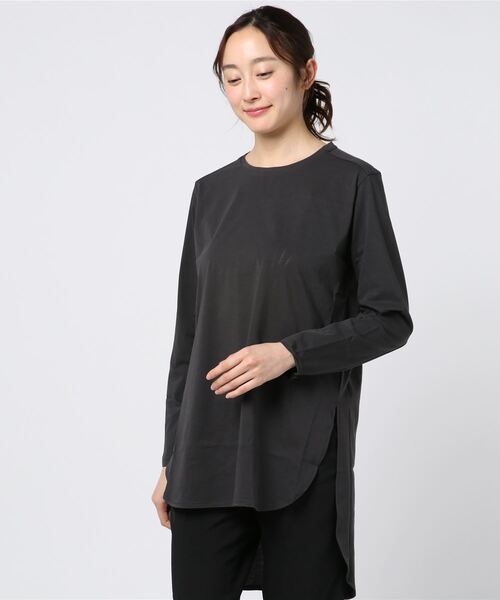 DROIT BELLO（ドロイトベロ）の「DROIT BELLO（ドロイトベロ）裾ラウンドロンT（Tシャツ/カットソー・レディース・ホワイト/グレー/グリーン・FREE）」の3枚目の写真