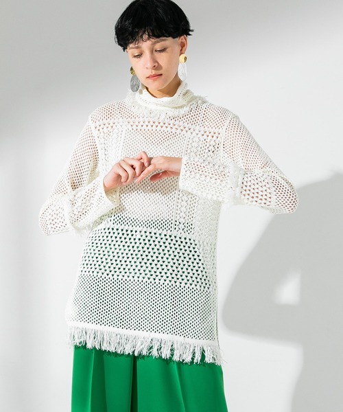 UNITED TOKYO（ユナイテッドトウキョウ）の「チェーンメイルニット（ニット/セーター・レディース・ホワイト/グリーン・0）」の17枚目の写真