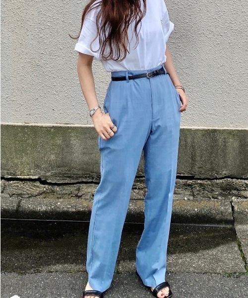 archives(アルシーヴ)の「麻調フレアパンツ(その他パンツ・レディース・イエロー/グリーン/アイボリー/ブルー・MEDIUM)」の8枚目の写真