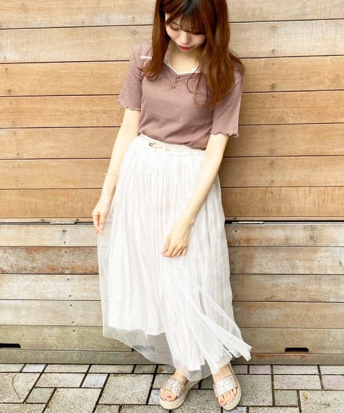 apres jour（アプレジュール）の「ハートネックリブトップス【ZOZOTOWN限定アイテム】（Tシャツ/カットソー・レディース・ブラック/アイボリー/ミント/モカ・フリー）」の19枚目の写真